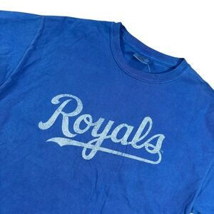 Majestic‎ Kansas City Royals Mens Blue MLB Baseball Sports T-Shirt Size Large